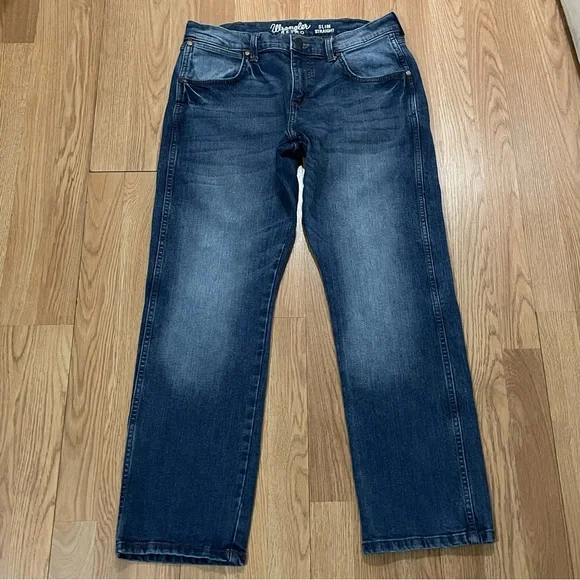 Wrangler Retro Men’s 32x30 (33x30) Slim Straight Jeans Dark Blue Denim Western - Picture 3 of 15